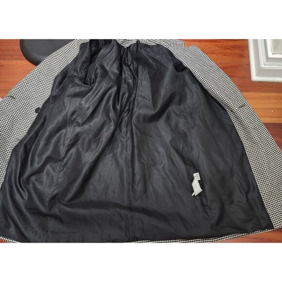 ZARA Houndstooth Tweed Frayed Jacket Blazer Coat - Size S - Black & White Check - Picture 10 of 16